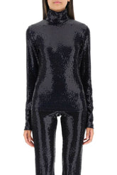 SEQUINED HIGH NECK TOP